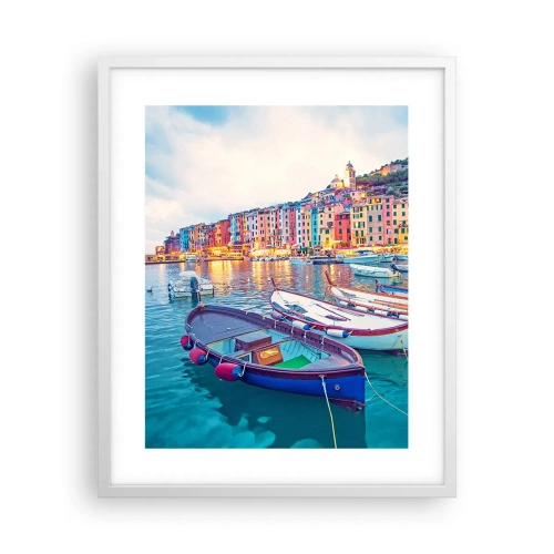 Poster in white frmae - Colourful Evening in a Port - 40x50 cm