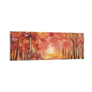 Glass picture - Copper Forest - 90x30 cm