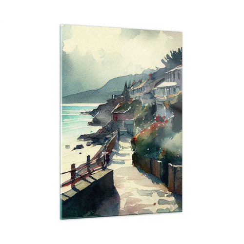 Glass picture - Mediterranean Town - 50x70 cm