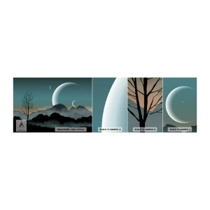 Photo Wallpaper Sample Standard Eco - Carnival of a Starry Night - Abstraction, Landscape, Mountains - 100x30 cm