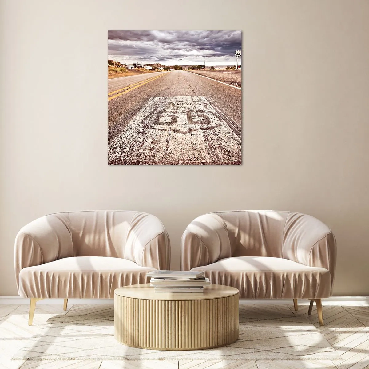 Glass picture - Mother Road - American Legend - 30x30 cm