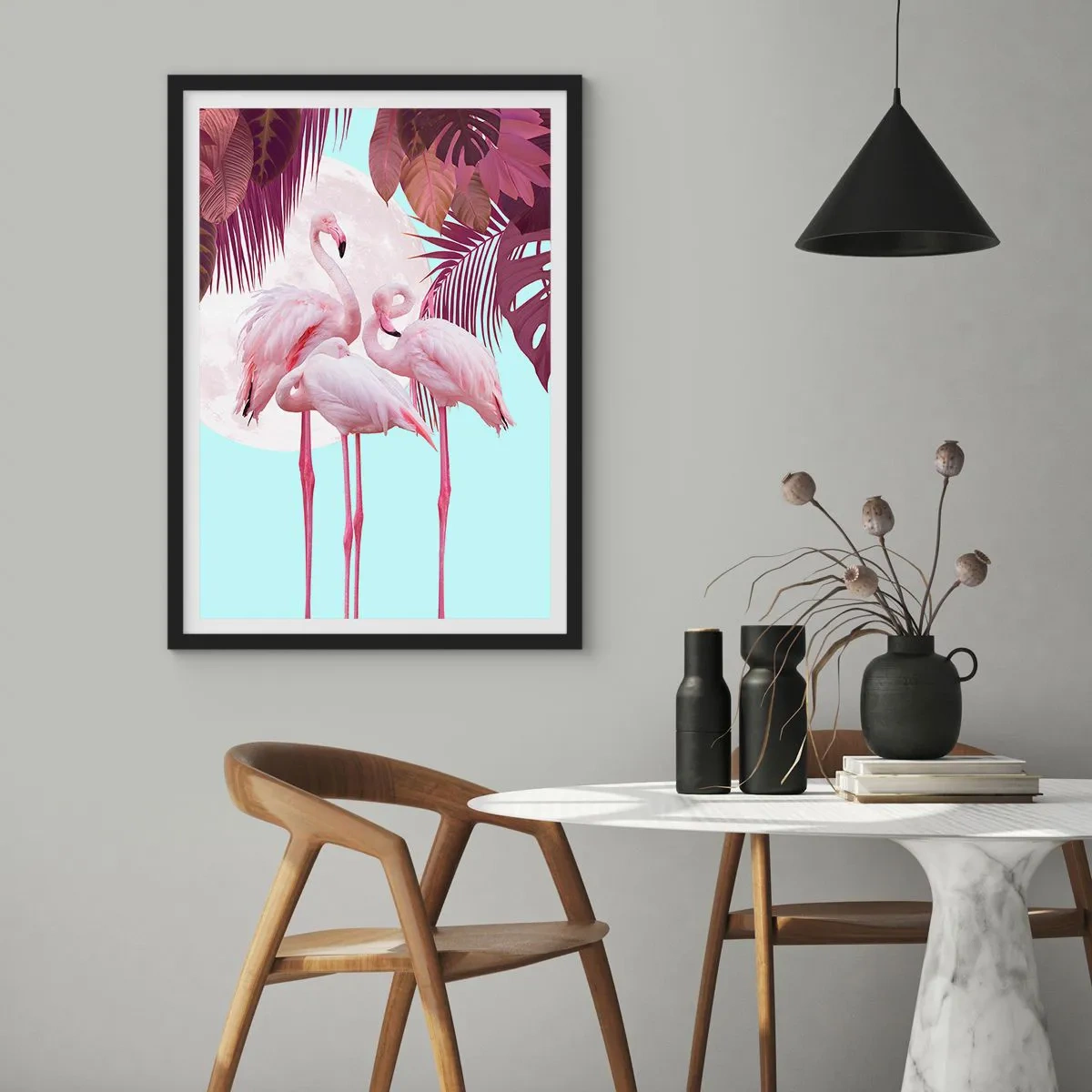 Poster in black frame - Three Bird Graces - 70x100 cm