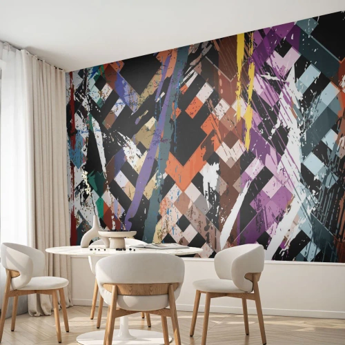 Photo Wallpaper Standard Eco - Squared - Abstraction, Piece, Modern Pattern - 400x280 cm