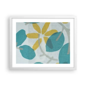 Poster in white frmae - Among Azure Leaves - 50x40 cm
