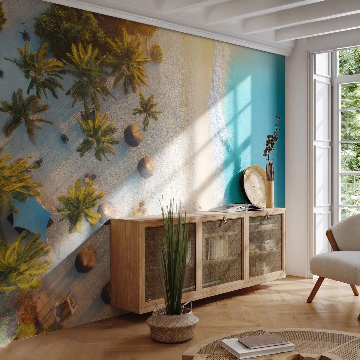 Photo Wallpaper Premium Canvas - Welcome to Paradise - Beach, Palm trees, Exoticism - 200x140 cm