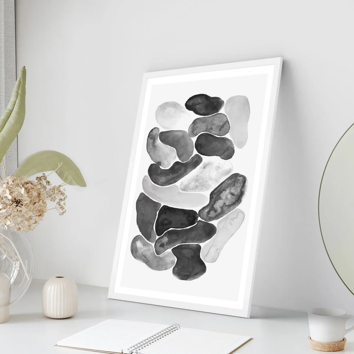 Poster in white frmae - Stone Abstract - 40x50 cm