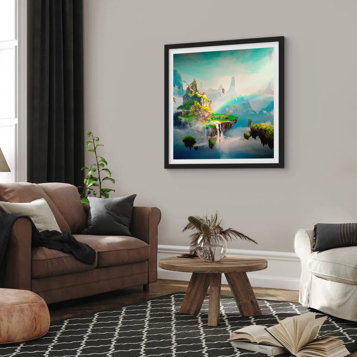 Poster in black frame - Internal Heaven - Happy Islands - 30x30 cm