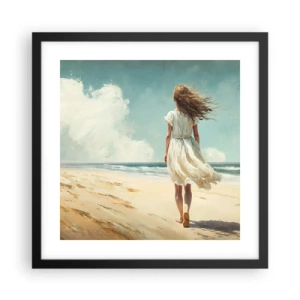 Poster in black frame - Meeting the Sun aand the Wind - 40x40 cm