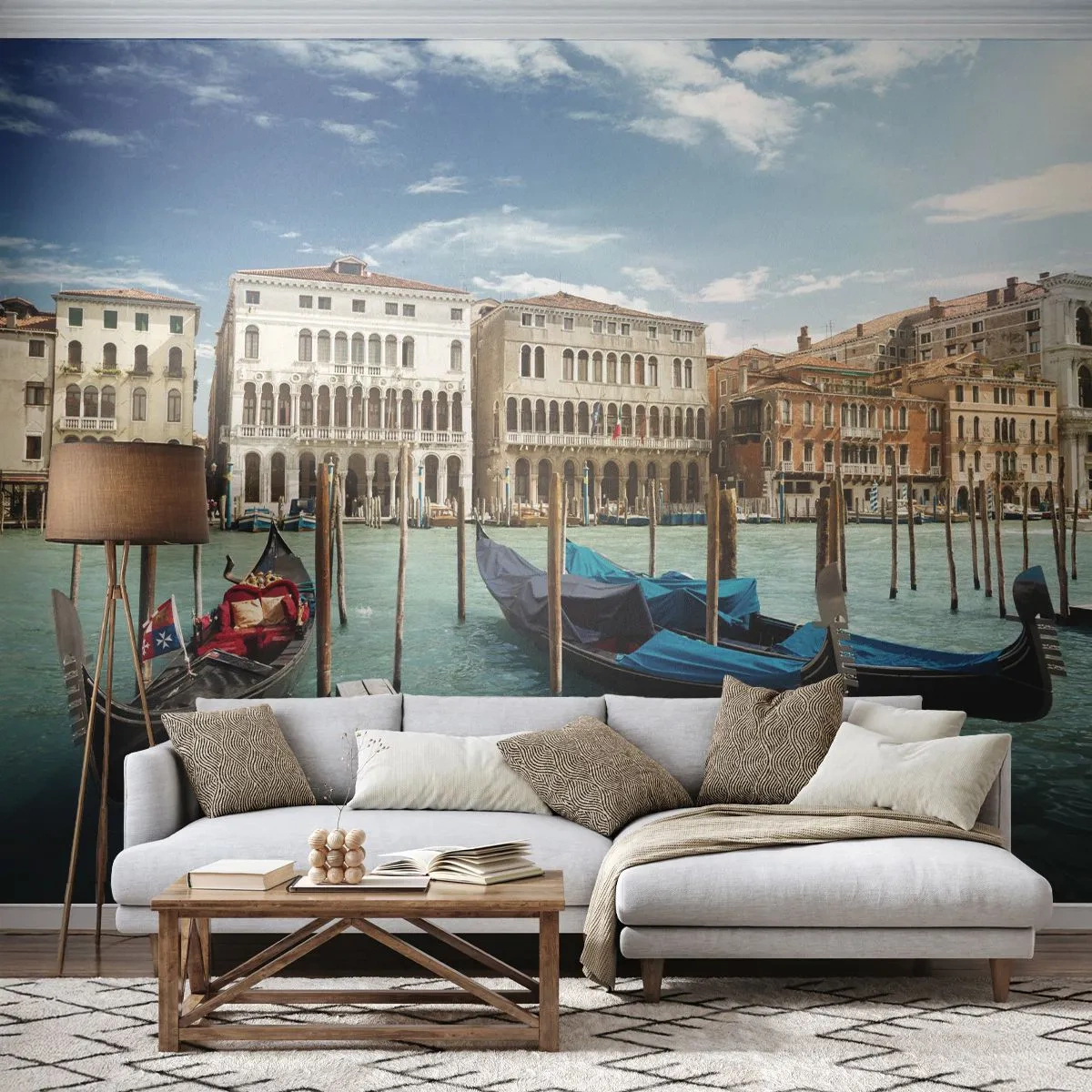 Self-Adhesive Photo Wallpaper Deluxe Sticker - Palaces in Blue - City, Venice, Architecture - 250x175 cm