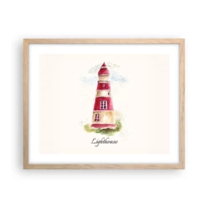 Poster in light oak frame - Around It the Weather Is Always Nice - 50x40 cm