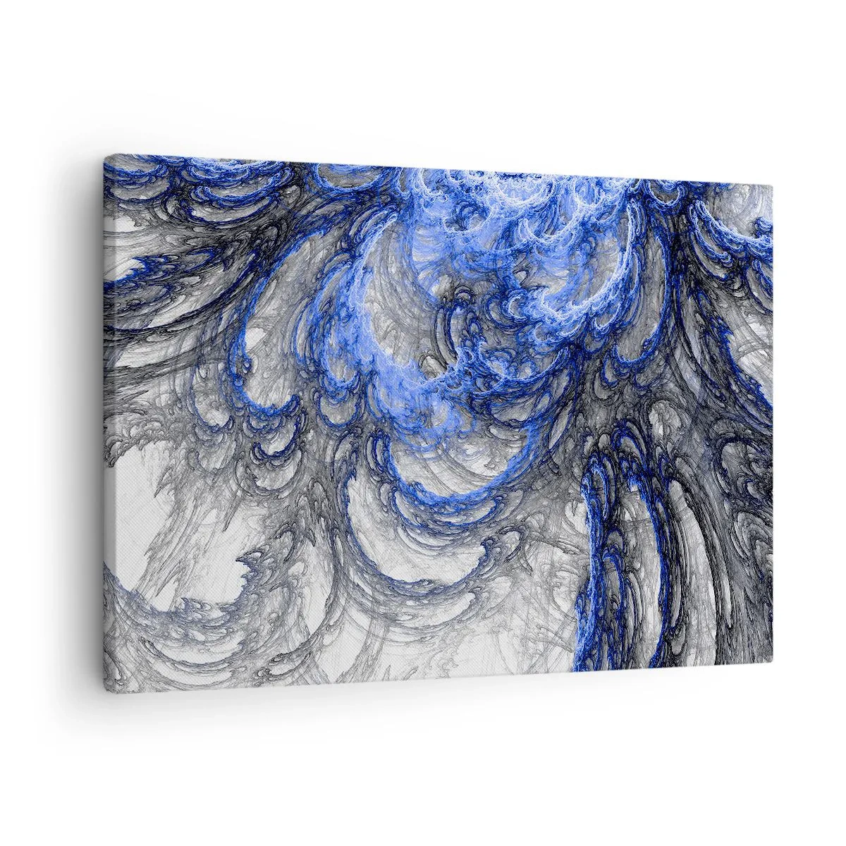 Canvas picture - Abstract waves in shades of blue and gray - 70x50cm - Birth of a Wave - Modern wall decoration for the living room and bedroom ARTTOR