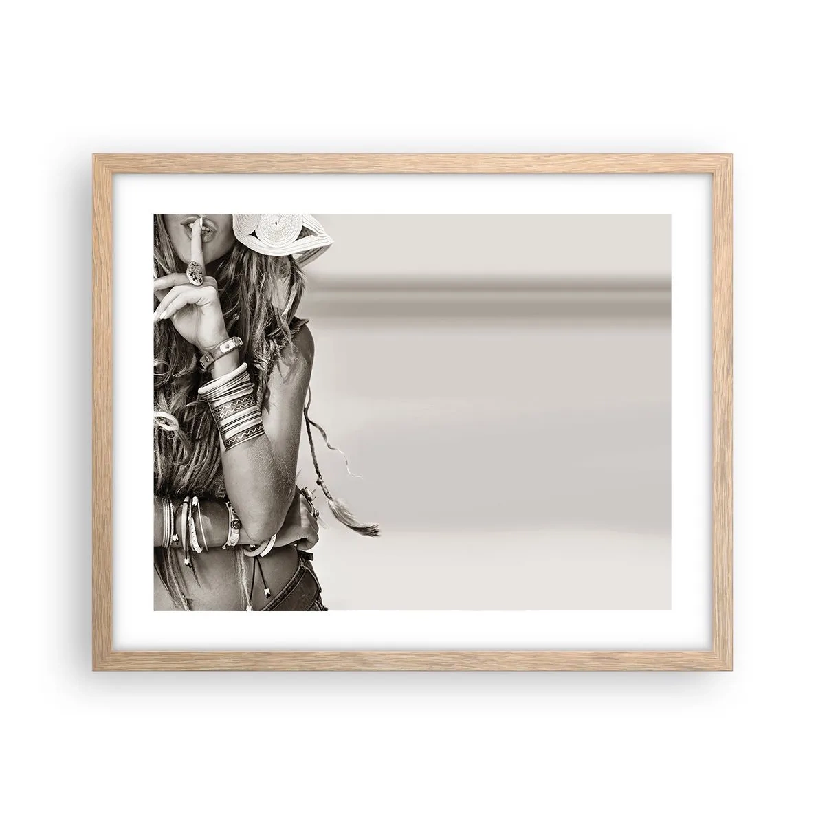 Poster in light oak frame - Like a Girl - 50x40 cm