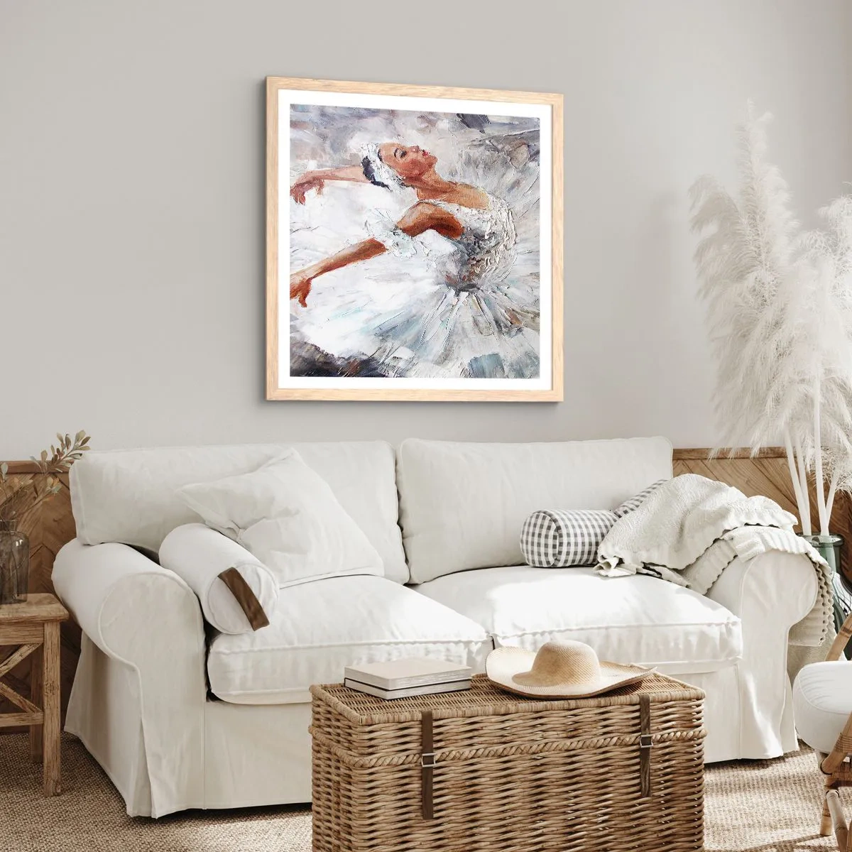 Poster in light oak frame - Delicate and Light As a Tulle - 60x60 cm