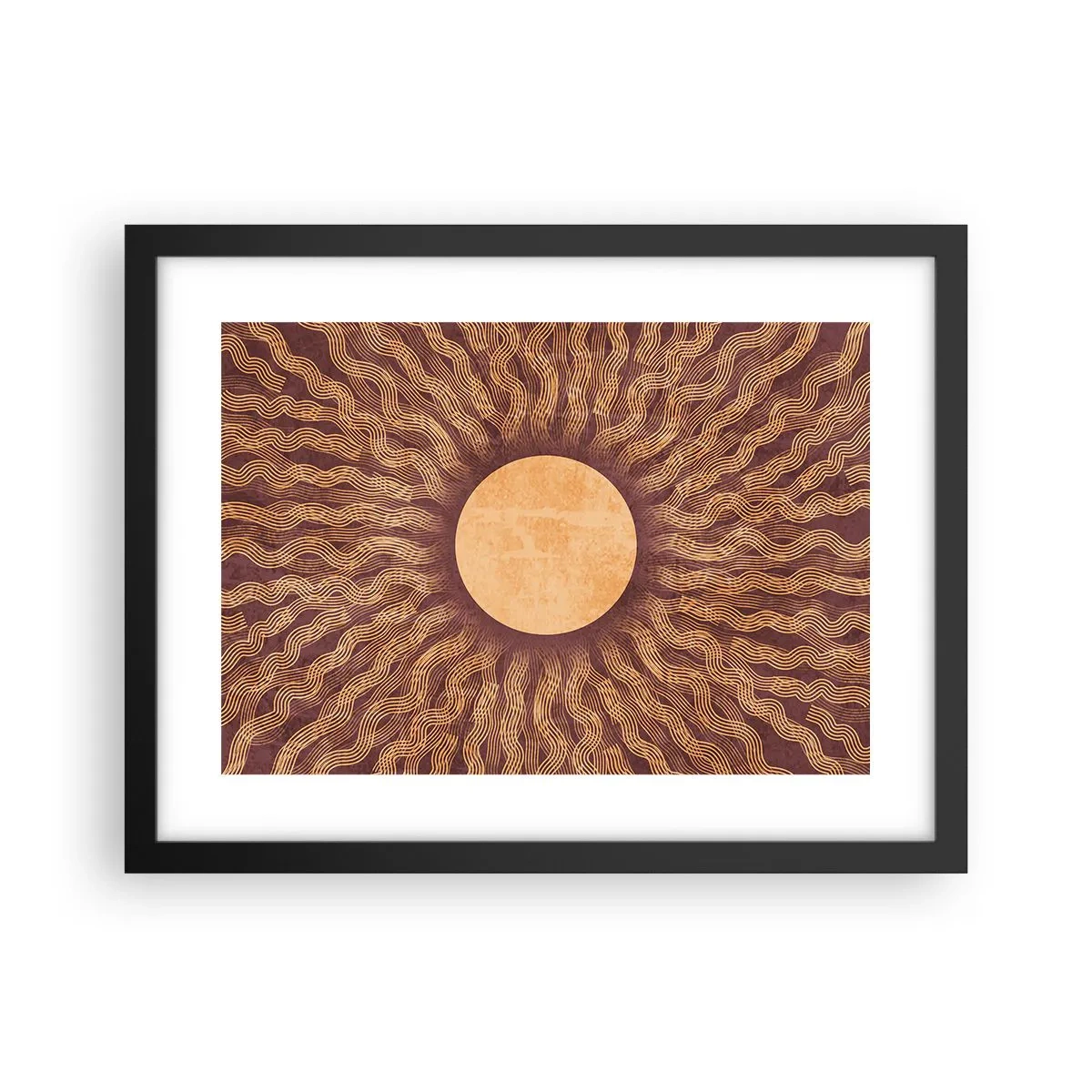 Poster in black frame - Sun Icon - 40x30 cm