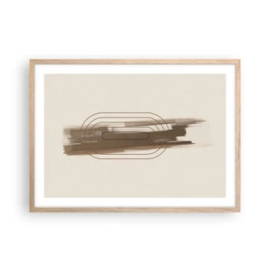 Poster in light oak frame - Blast of Grey - 70x50 cm