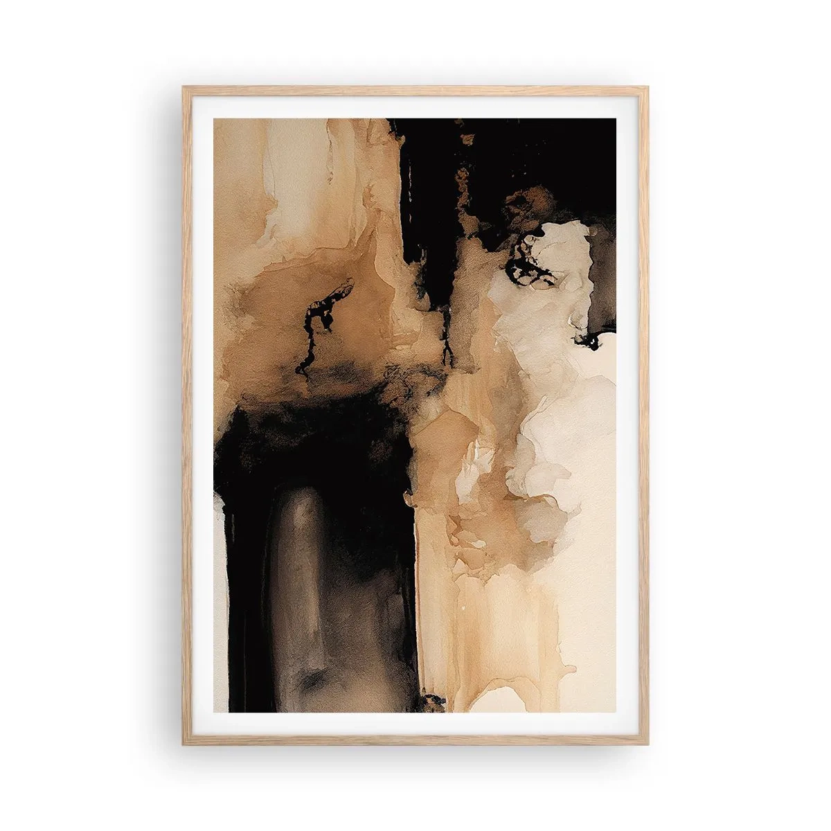 Poster in light oak frame - Intriguing Abstract - 70x100 cm