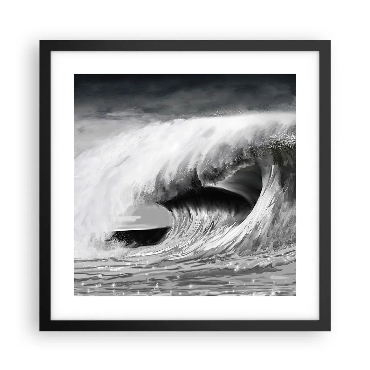 Poster in black frame - Wrath of the Ocean - 40x40 cm