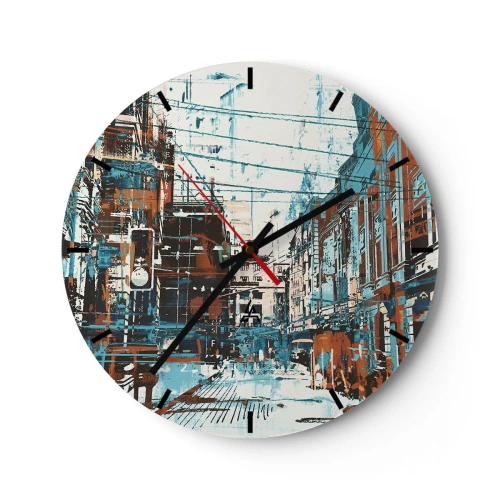 Wall clock - Clock on glass - Blazed City Trail - 40x40 cm