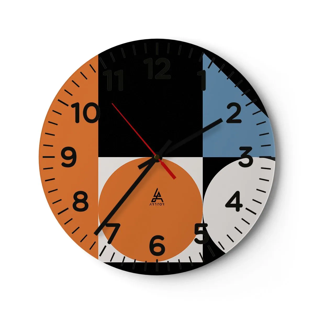 Wall clock - Clock on glass - Figure System - 40x40 cm