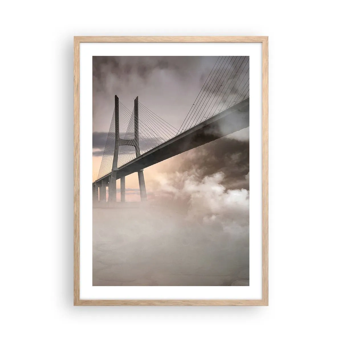 Poster in light oak frame - By the River that Doesn't Exist - 50x70 cm