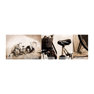 Photo Wallpaper Sample Self-Adhesive Deluxe Sticker - Unforgetable Charm of the Past - Bicycle, Trip, Vintage - 100x30 cm