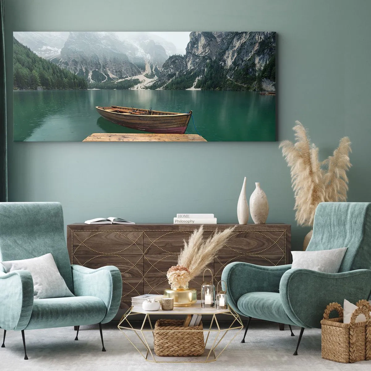 Canvas picture - Boat Found Solitude - 140x50 cm