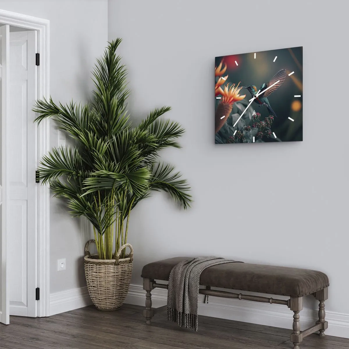 Wall clock - Clock on glass - Really Colourful Life - 40x40 cm