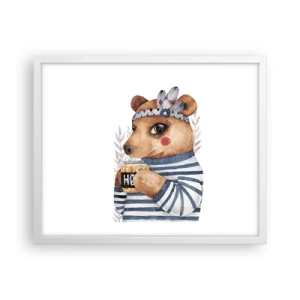 Poster in white frmae - Sweet Lady Bear - 50x40 cm
