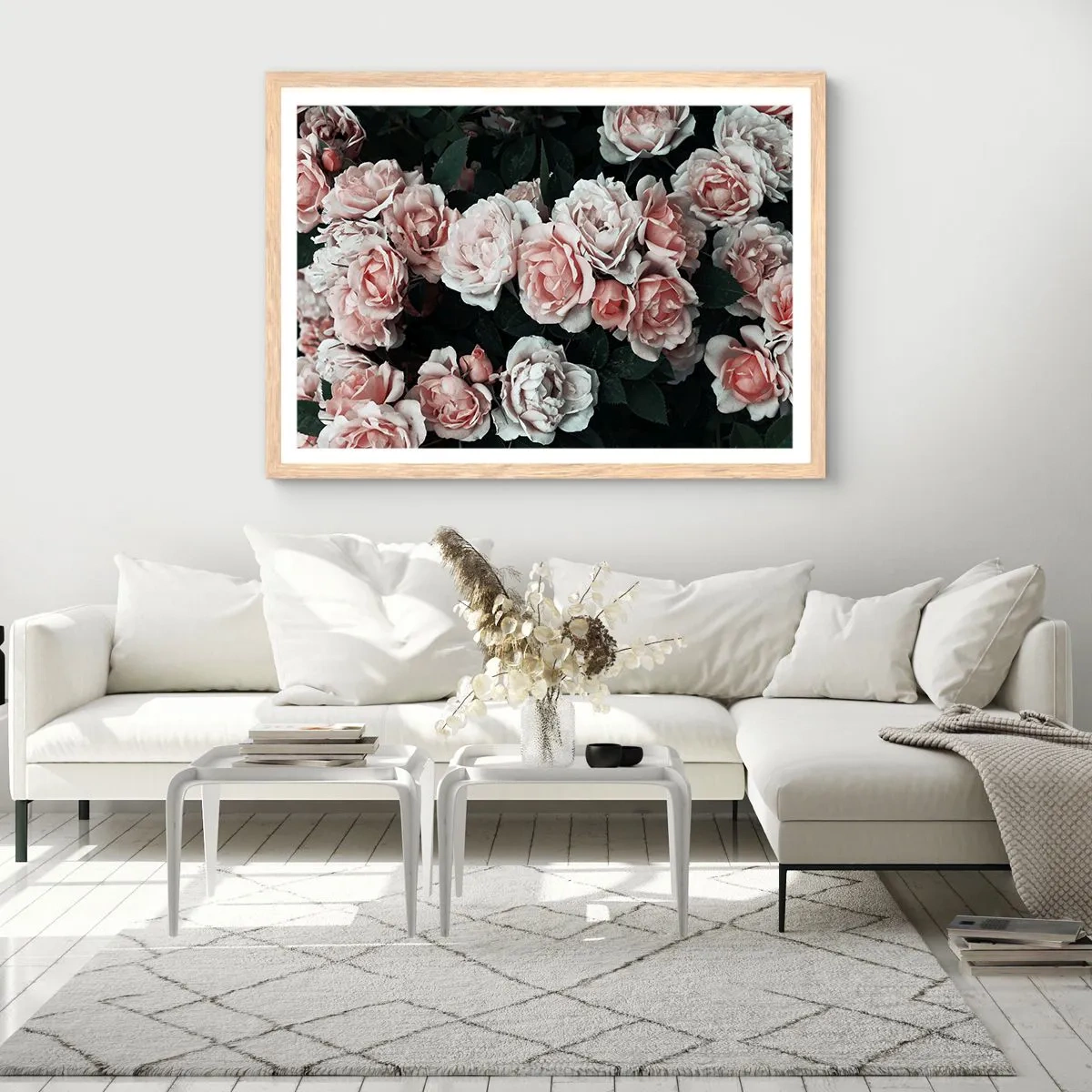 Poster in light oak frame - Rose Ensemble - 40x30 cm