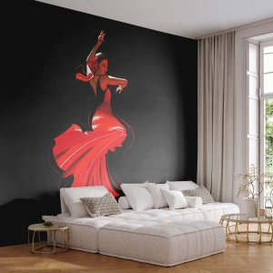 Photo Wallpaper Standard Eco - Fiery Spirit of Flamenco - Dancer, Flamenco, Dance - 300x210 cm