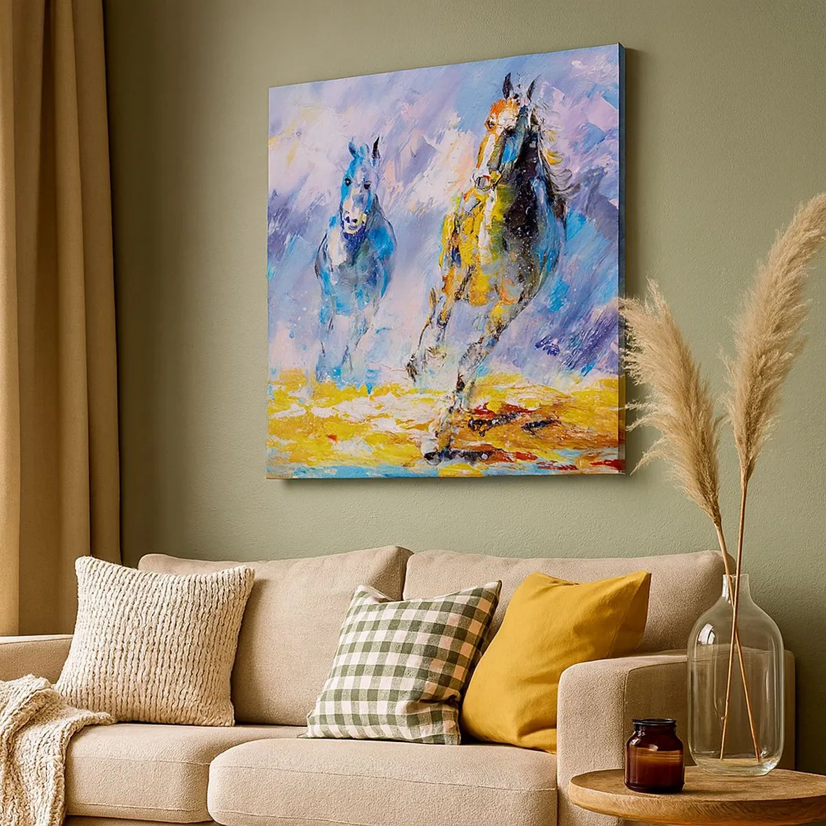 Canvas picture - Galloping through Light - 30x30 cm