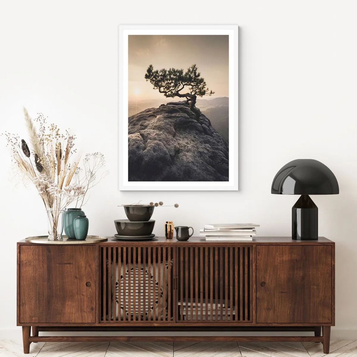 Poster in white frmae - Life Always Wins - 30x40 cm