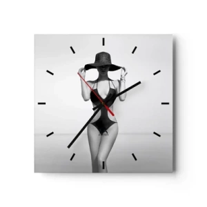 Wall clock - Clock on glass - My Name Is: Elegance - 40x40 cm
