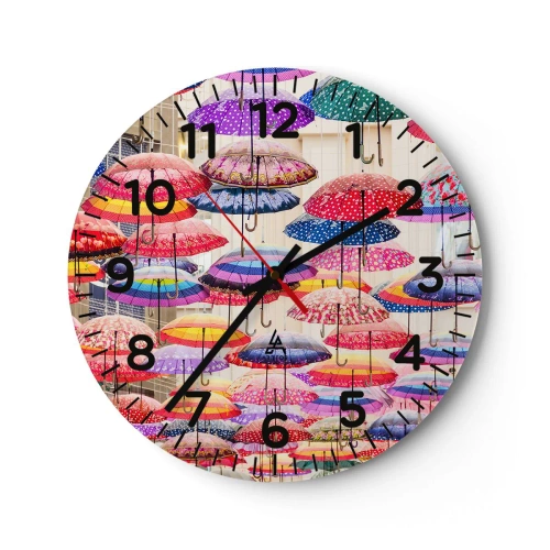 Wall clock - Clock on glass - City Meadow - 40x40 cm