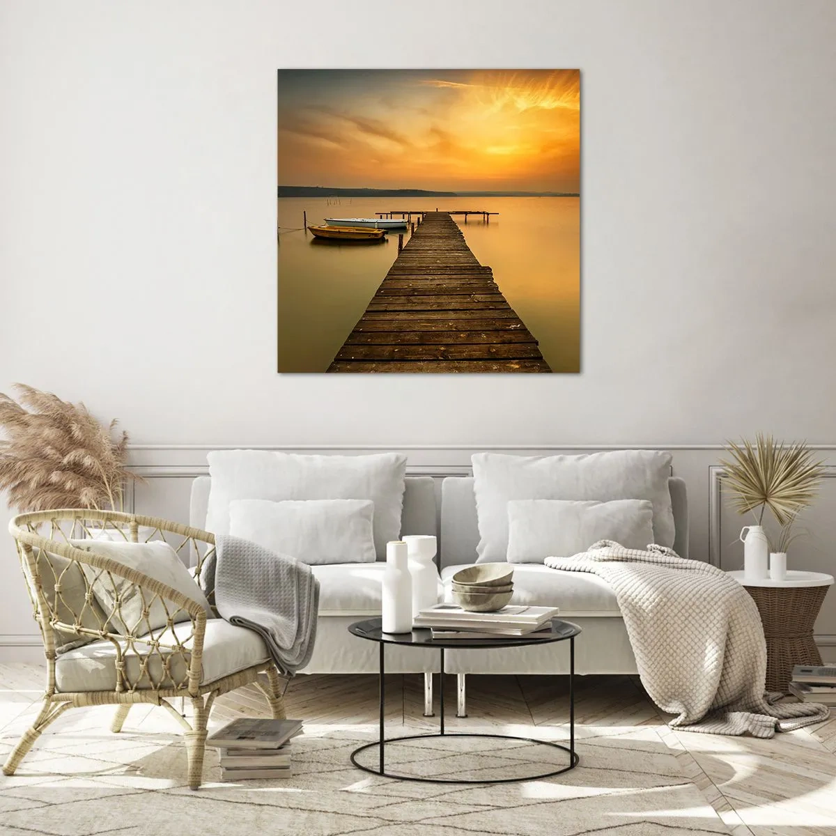 Glass picture - I Will Open up Golden Sky before You - 30x30 cm