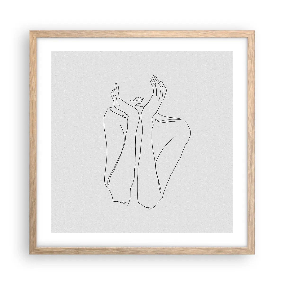 Poster in light oak frame - What Girls Are Dreaming of - 50x50 cm