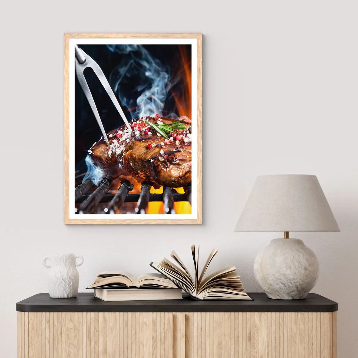 Poster in light oak frame - Juicy and Fragrant - 30x40 cm