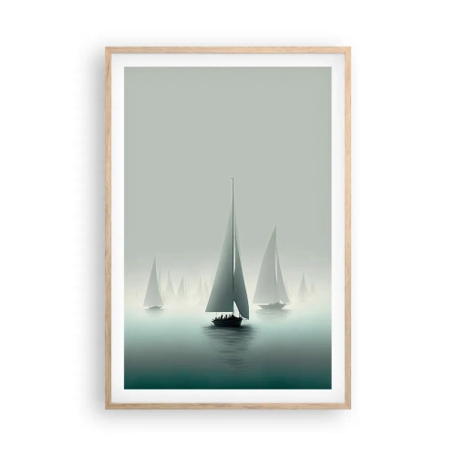 Poster in light oak frame - Built from Fog - 61x91 cm