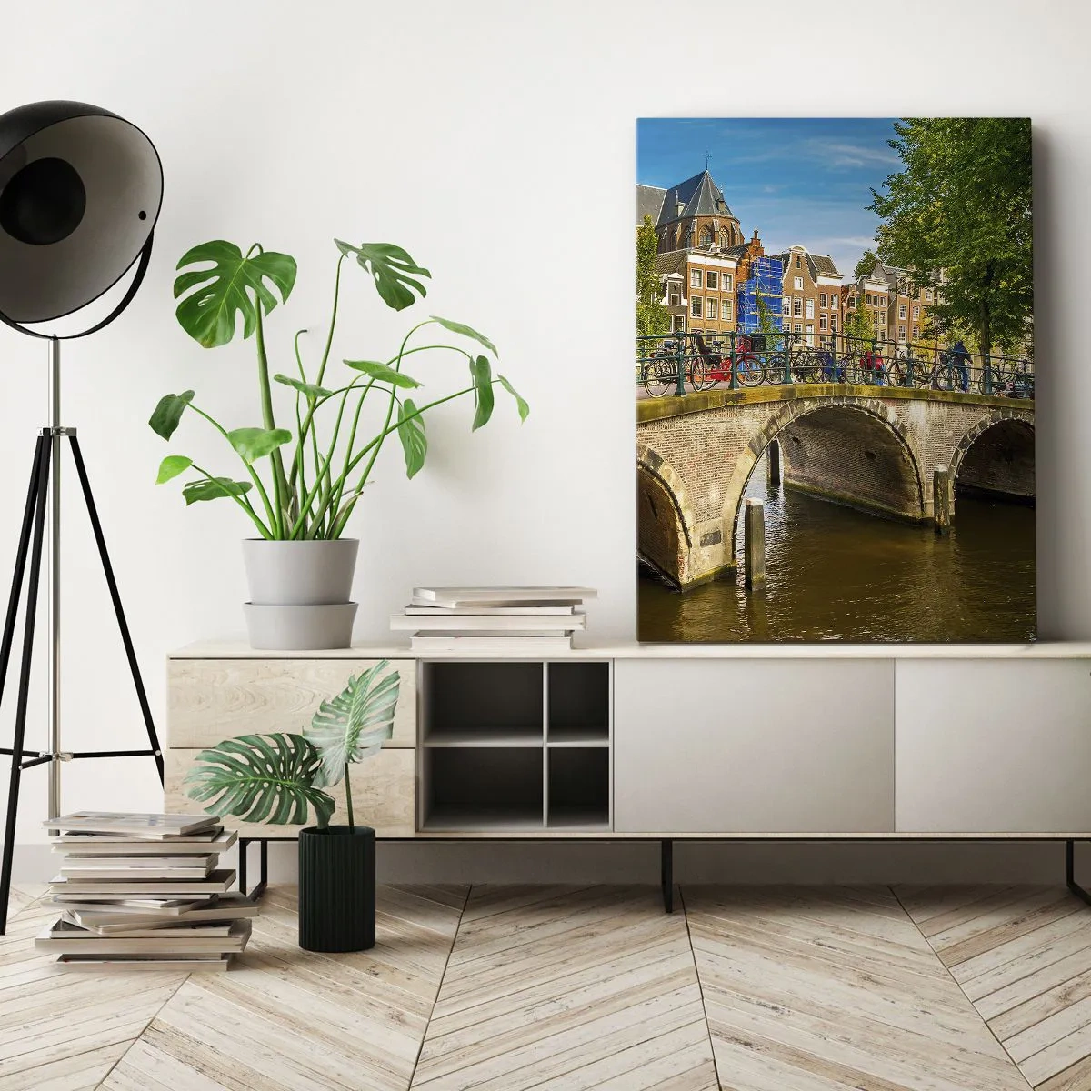 Canvas picture - Spring over the Canal - 45x80 cm