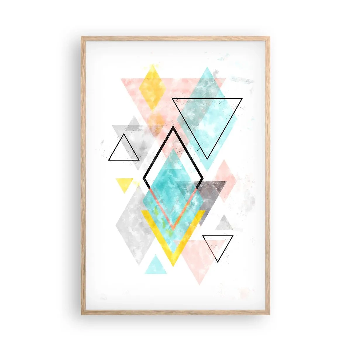 Poster in light oak frame - Geometric Play - 61x91 cm