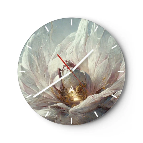 Wall clock - Clock on glass - It Blooms Once Every Hunderd Years - 40x40 cm