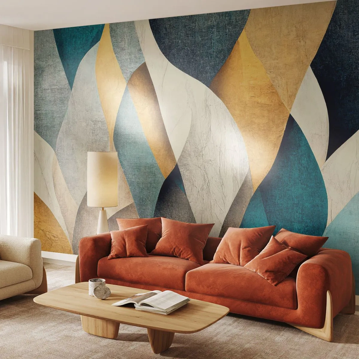 Photo Wallpaper Premium Canvas - Rhythm and Undulation - Abstraction, Piece, Worn out - 150x105 cm