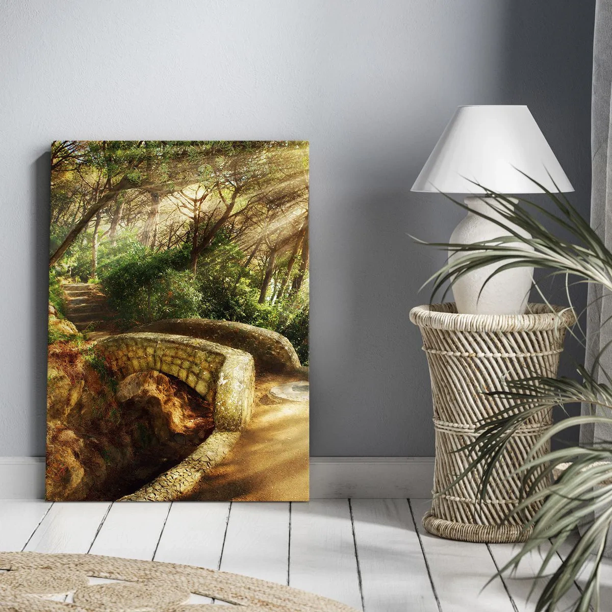 Canvas picture - From the Bridge to Enchanted Forest - 65x120 cm