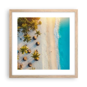 Poster in light oak frame - Welcome to Paradise - 40x40 cm