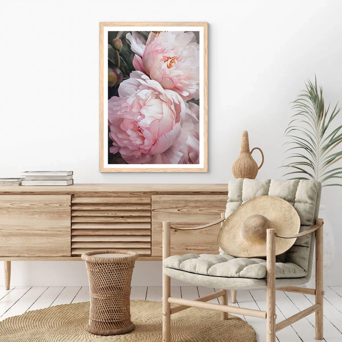 Poster in light oak frame - Captured in Full Bloom - 40x50 cm