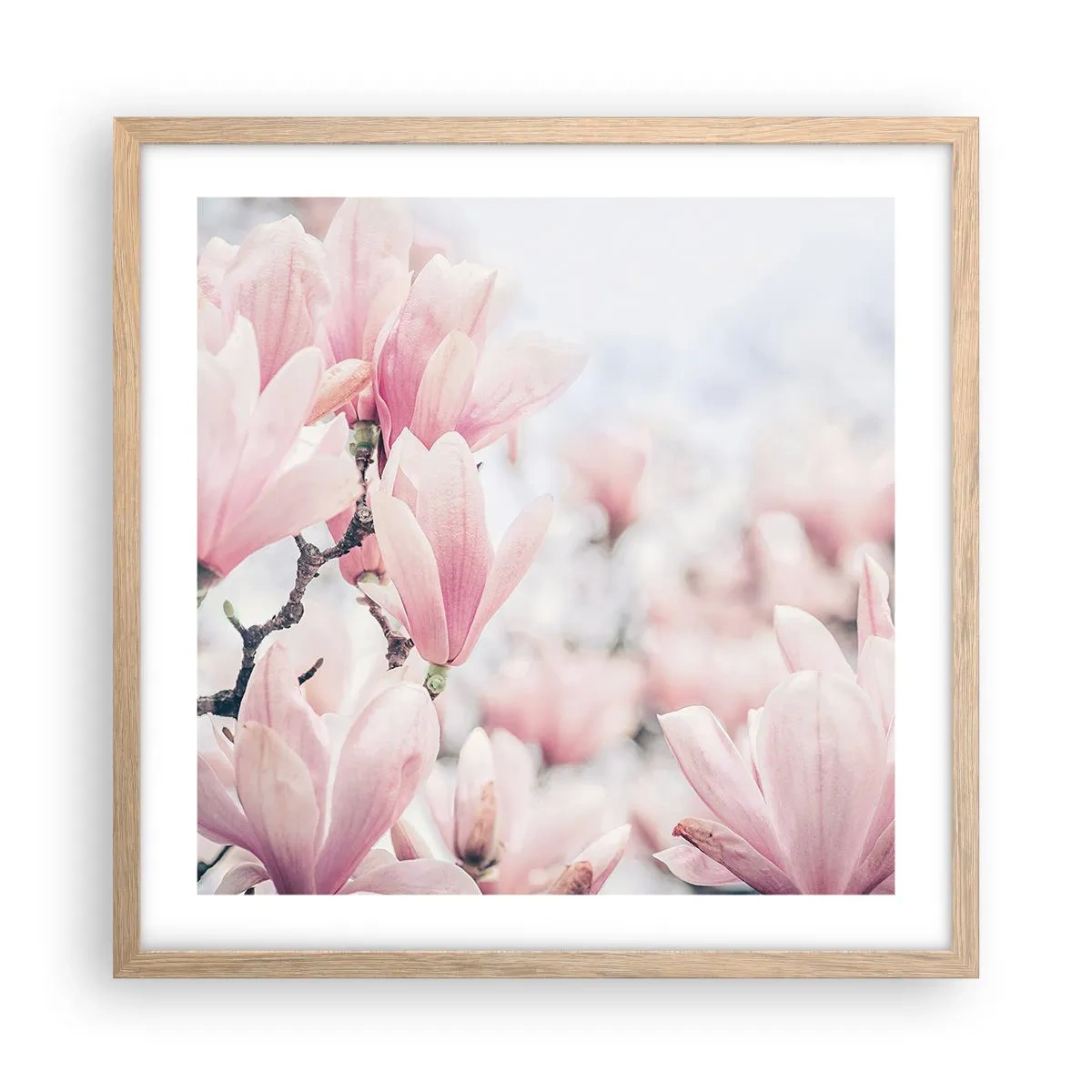 Poster in light oak frame - Ideal of Subtlety - 50x50 cm