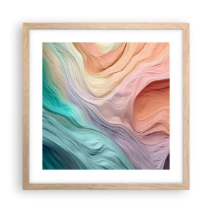 Poster in light oak frame - Rainbow Wave - 40x40 cm