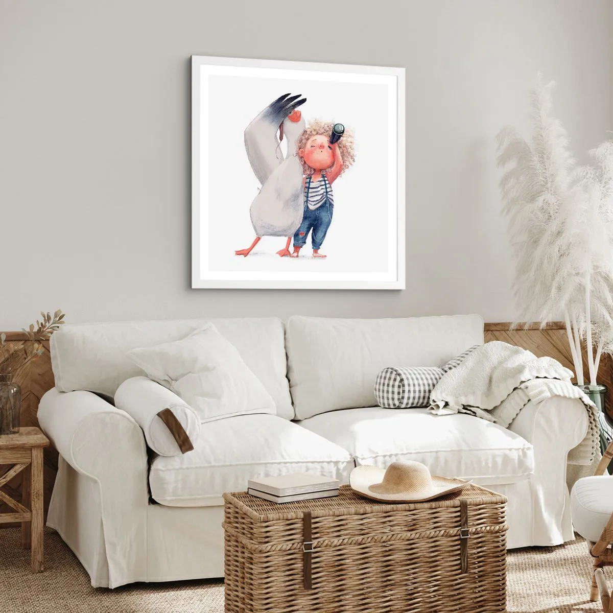 Poster in white frmae - Plan of a Great Journey - 60x60 cm