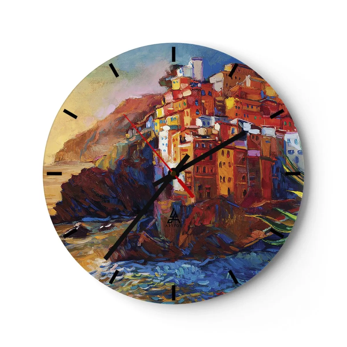 Wall clock - Clock on glass - Italian Vibes - 40x40 cm