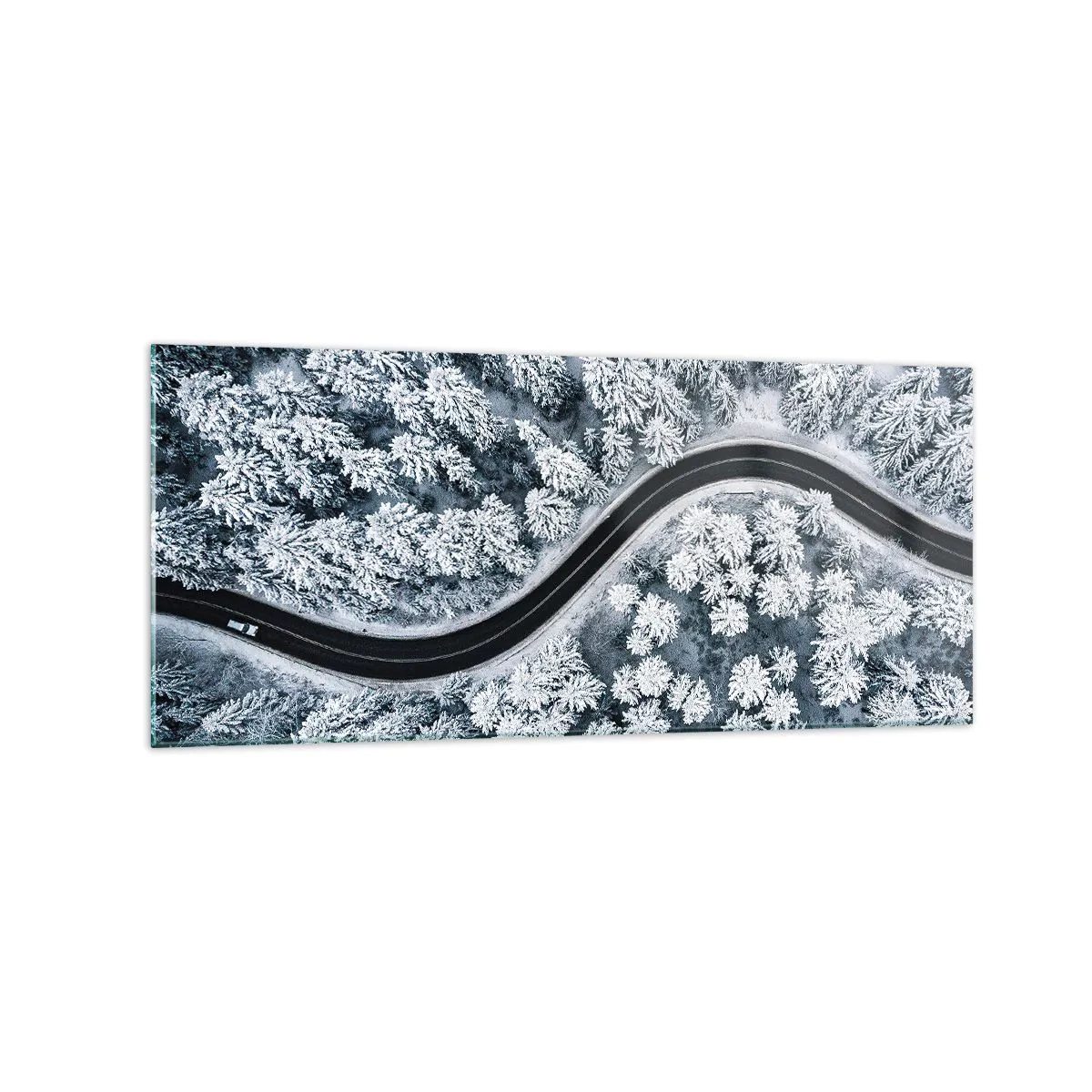 Glass picture - Through Wintery Forest - 120x50 cm